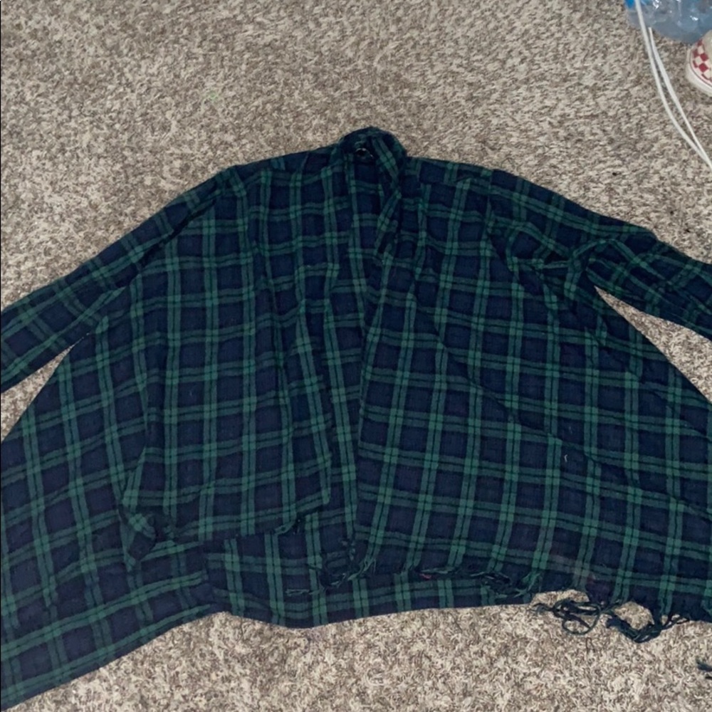 Oversized plaid cardigan